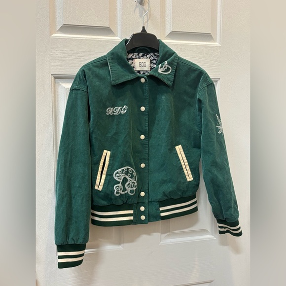 BDG Urban Outfitters Mushroom Corduroy Varsity Jacket Women’s Juniors Size S-P - Picture 3 of 11